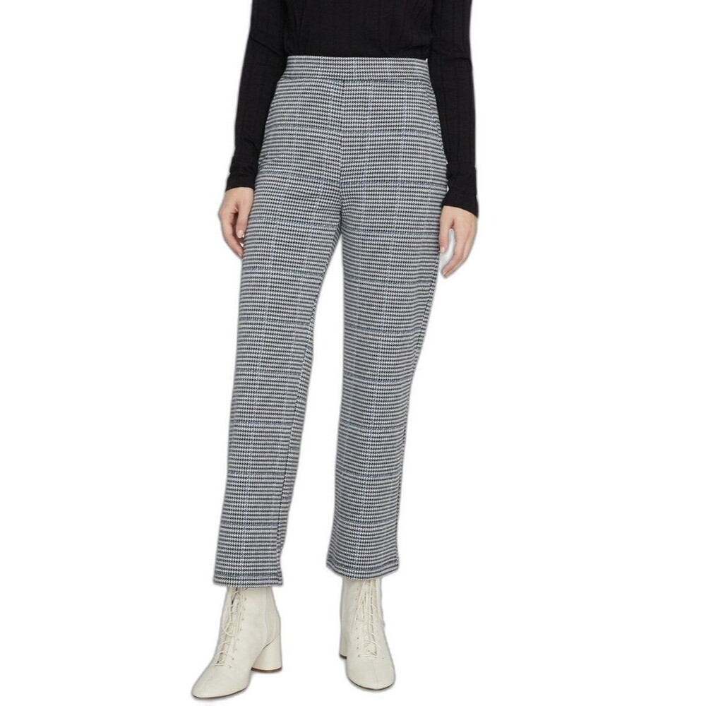 Sanctuary Women Crop Pant Houndstooth Pull On Elastic Waist High Rise Size XS